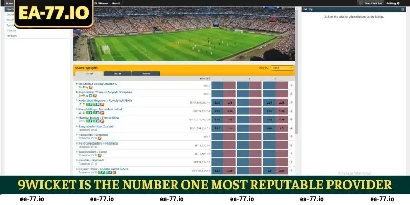 9Wicket is the number one most reputable provider