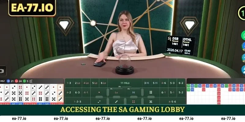 Accessing the SA Gaming lobby