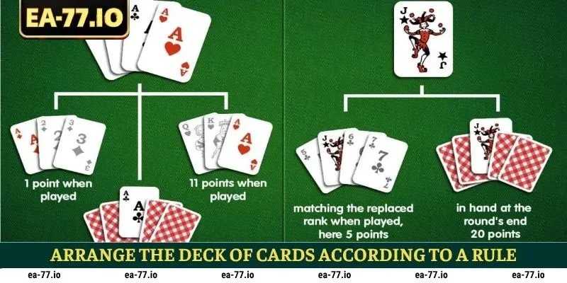 Arrange the deck of cards according to a rule