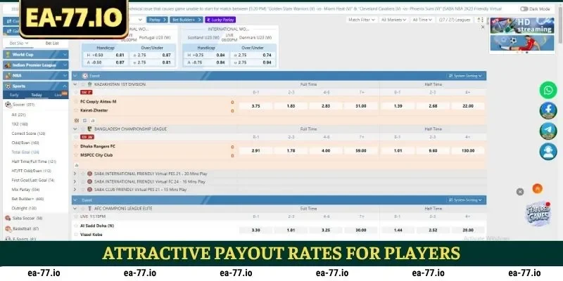 Attractive Payout Rates for Players