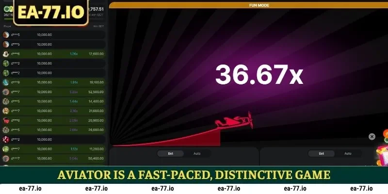Aviator is a fast-paced, distinctive game