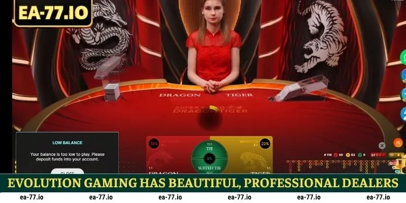 Evolution Gaming has beautiful, professional dealers