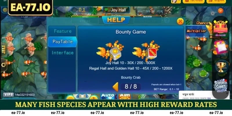 Many fish species appear with high reward rates