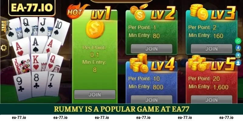 Rummy is a popular game at EA77