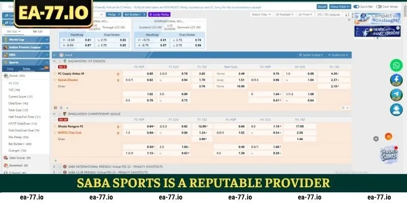 SABA Sports is a reputable provider