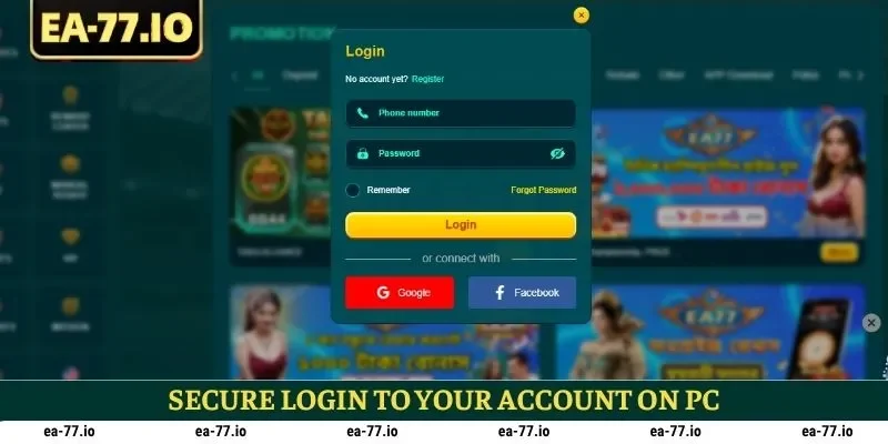 Secure login to your account on PC
