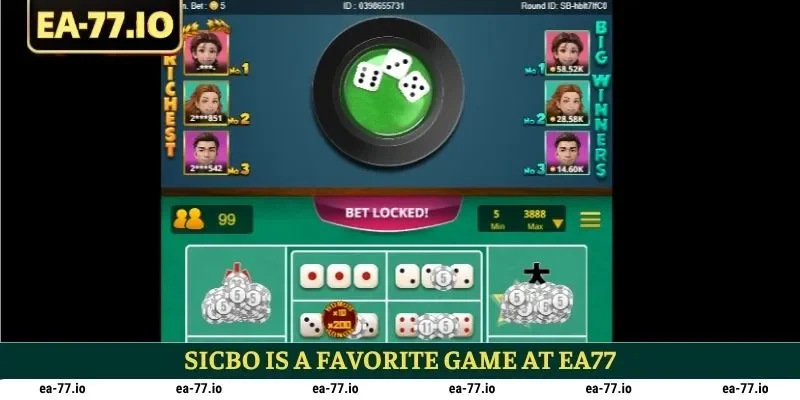 Sic bo is a favorite game at EA77
