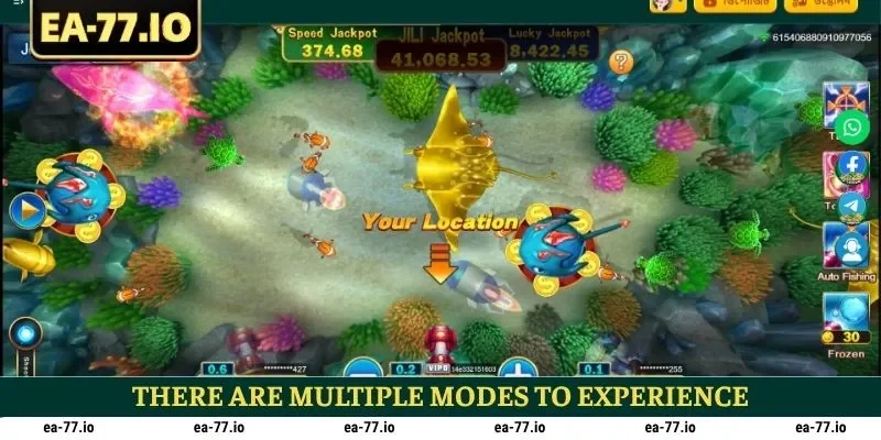 There are multiple modes to experience the fish shooting