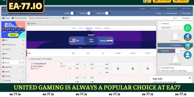 United Gaming is always a popular choice at EA77