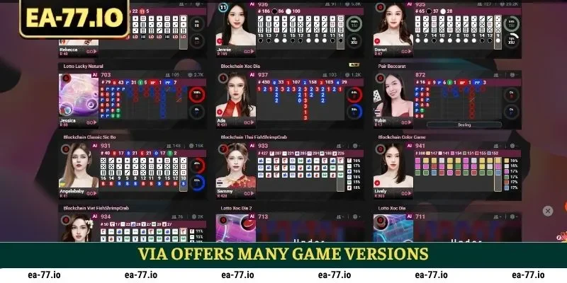 ViA offers many game versions